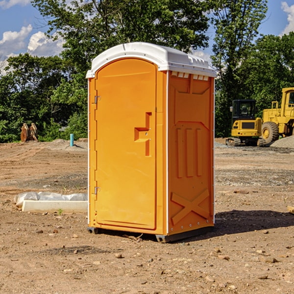 how often are the portable restrooms cleaned and serviced during a rental period in Lafayette